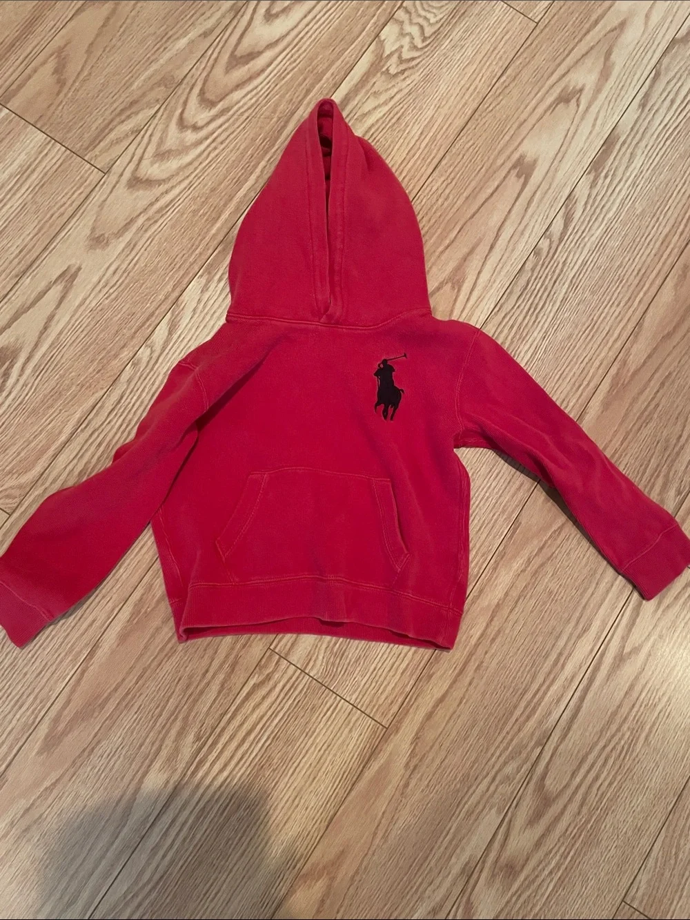 Ralph Lauren Red Kids Hoodie with Black Polo Pony